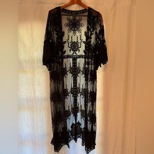 Black lace cover wrap / top - M/L